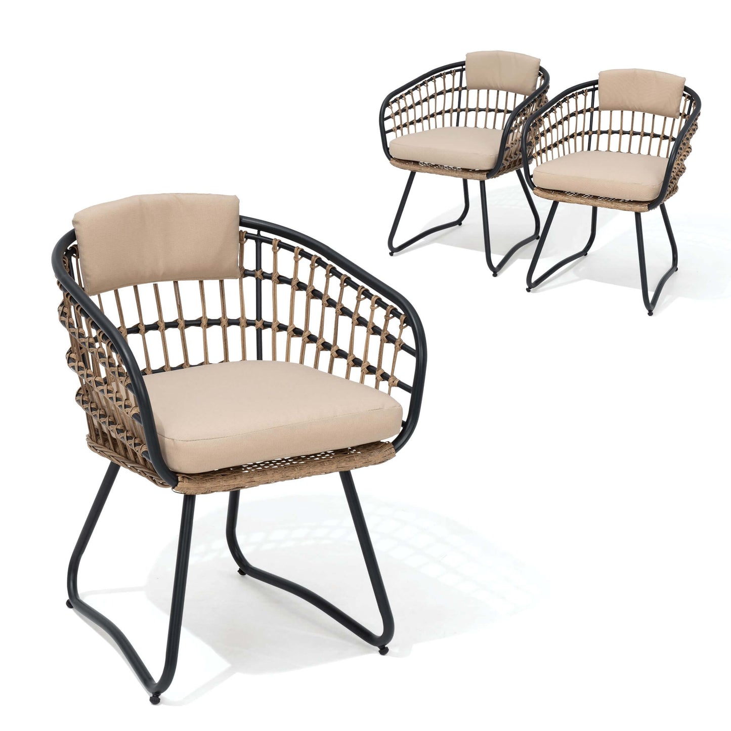 PE Rattan Outdoor Chair Set with Cushions