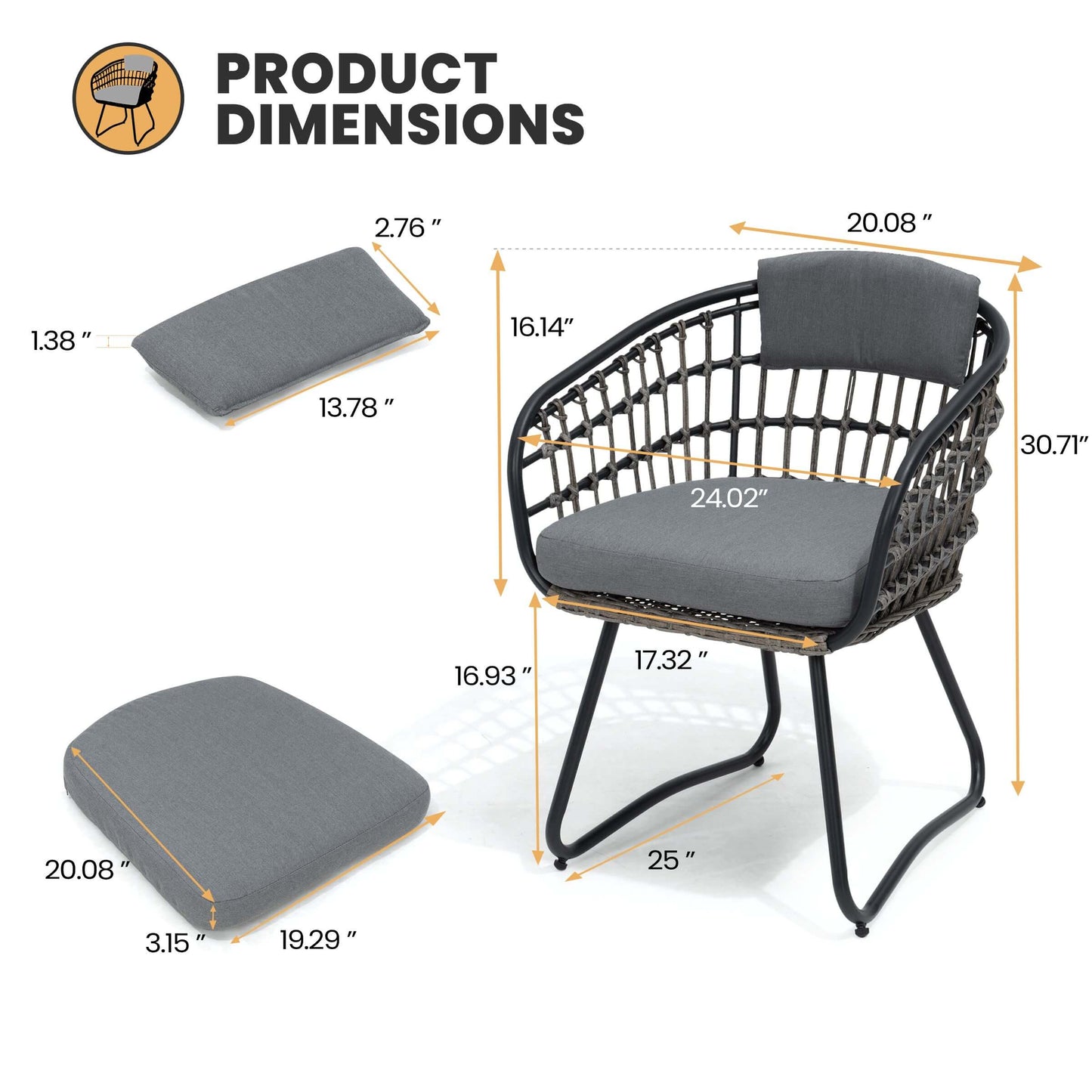 PE Rattan Outdoor Chair Set with Cushions