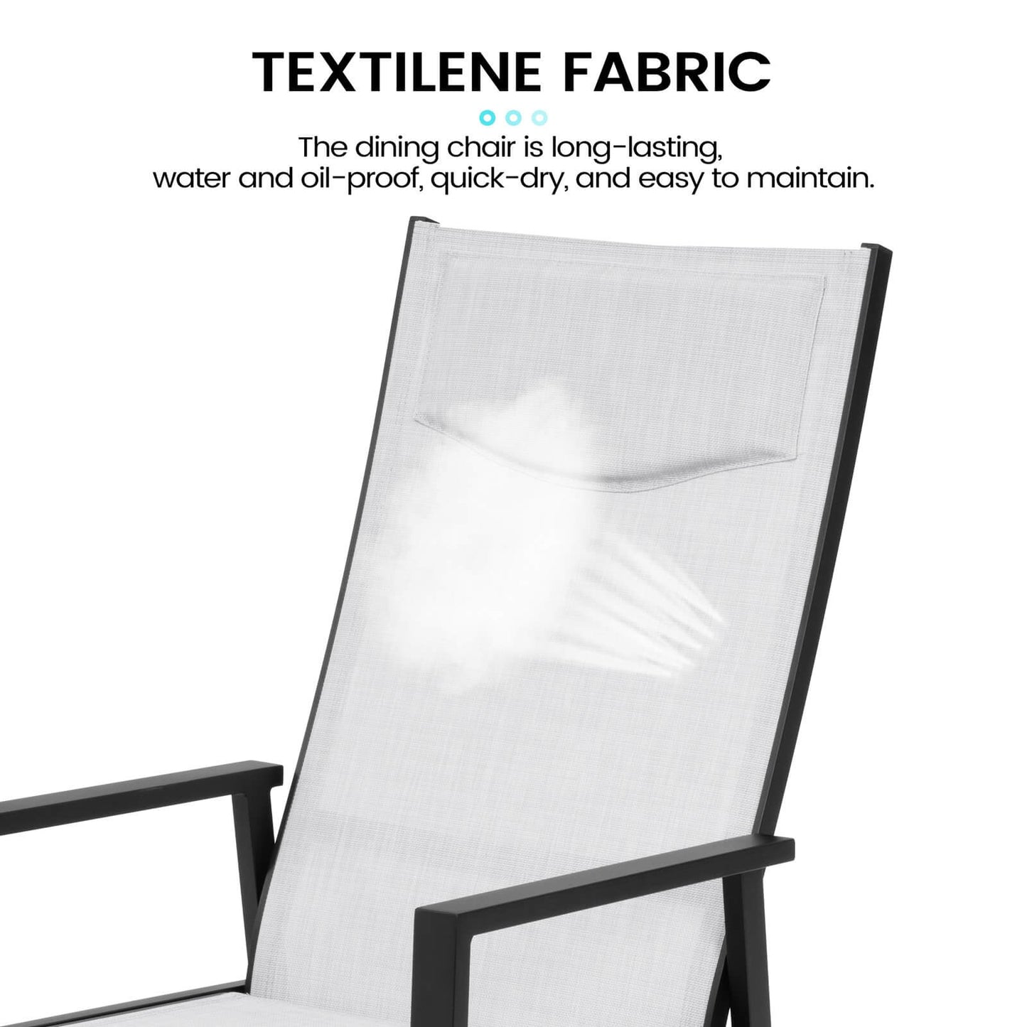 Aluminum Adjustable High Back Outdoor Dining Chair Set of 2