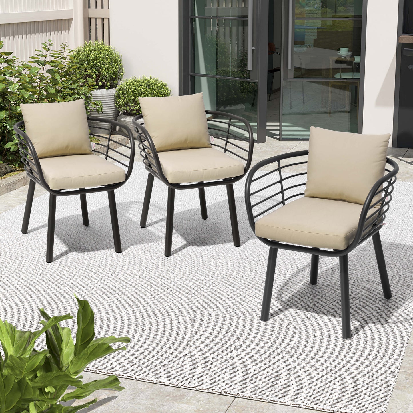 Aluminum Outdoor Dining Chair with Sunbrella Cushions