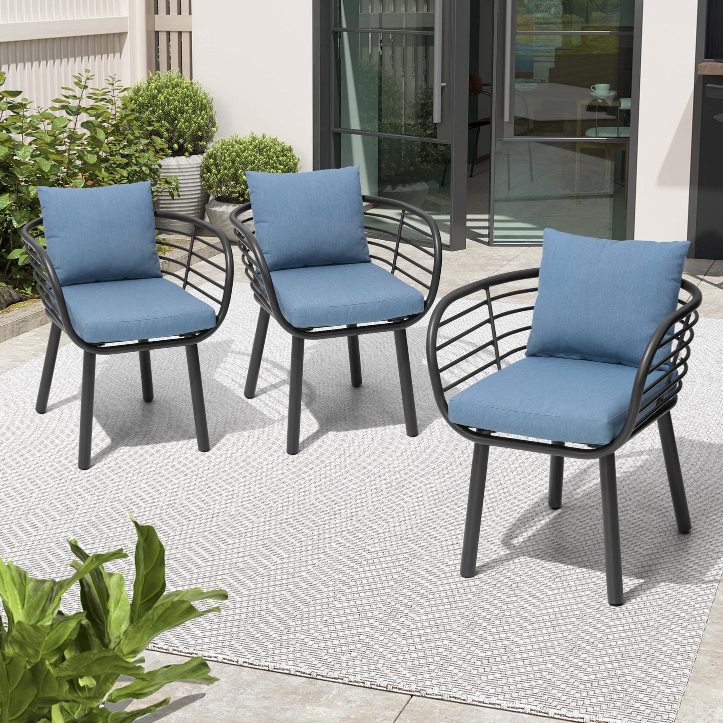 Aluminum Outdoor Dining Chair with Sunbrella Cushions