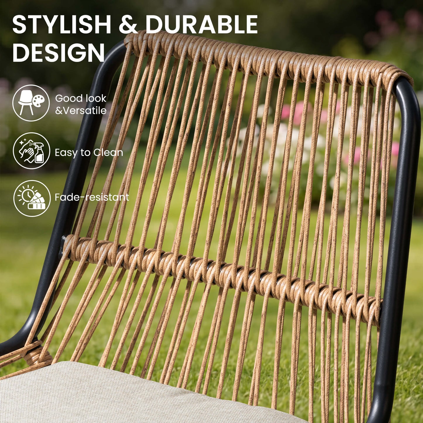 PE Rattan Outdoor Chair Set with Cushions
