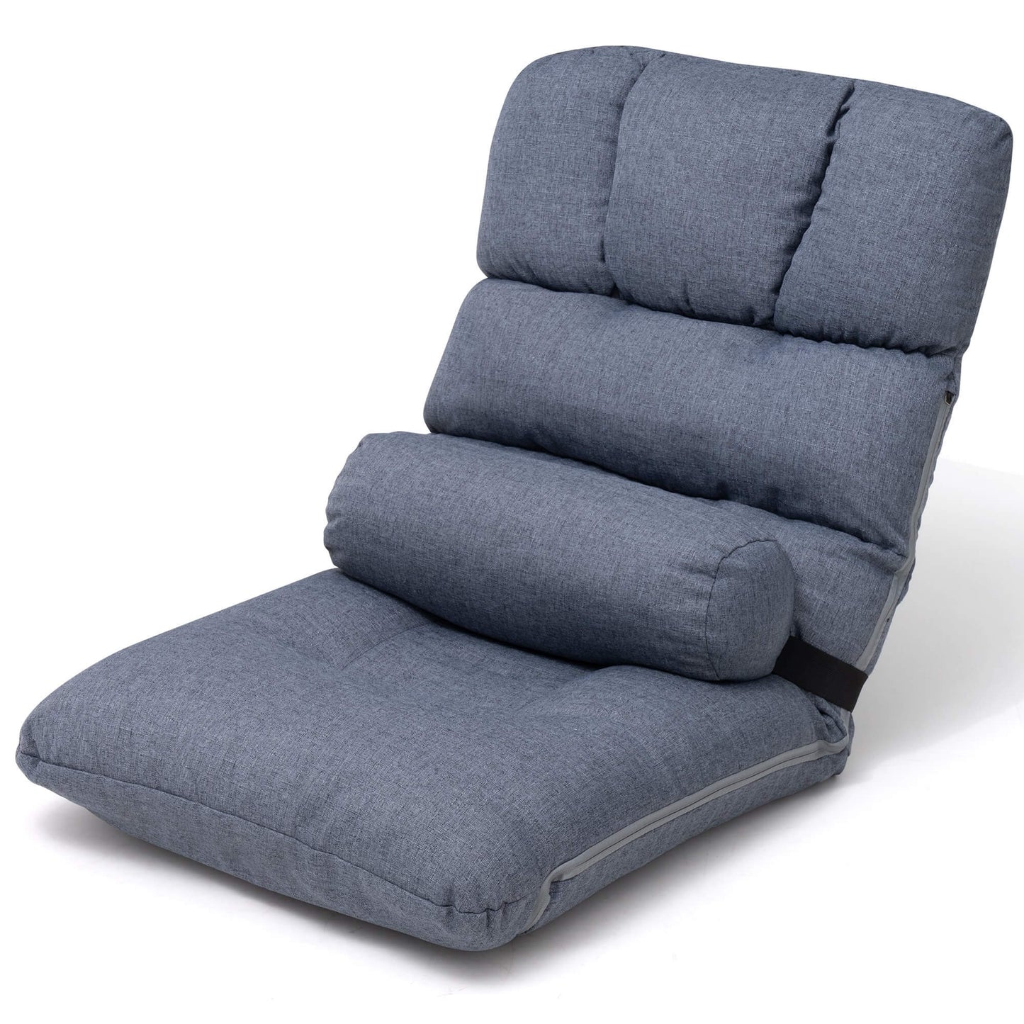 Linen Adjustable Folding Floor Chair with Cushion