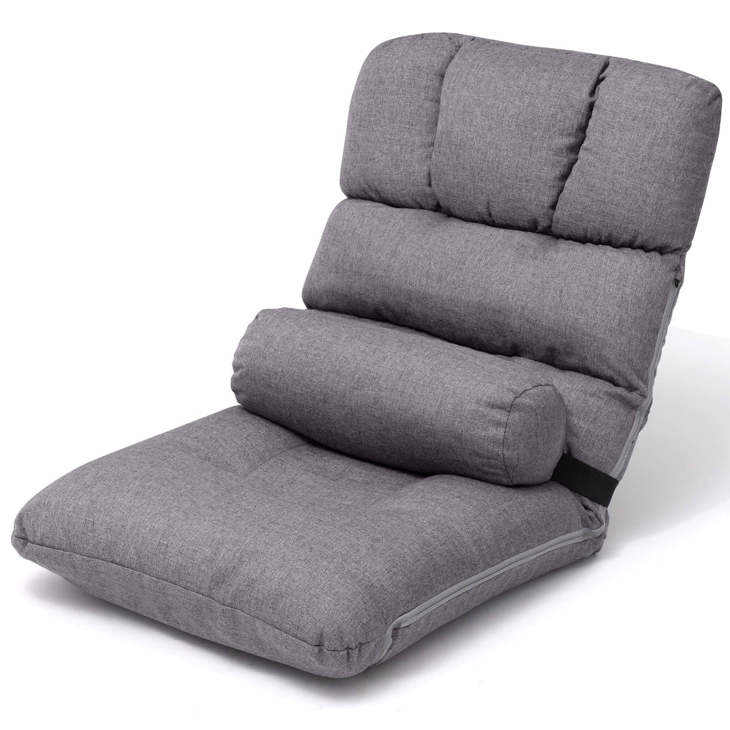 Linen Adjustable Folding Floor Chair with Cushion