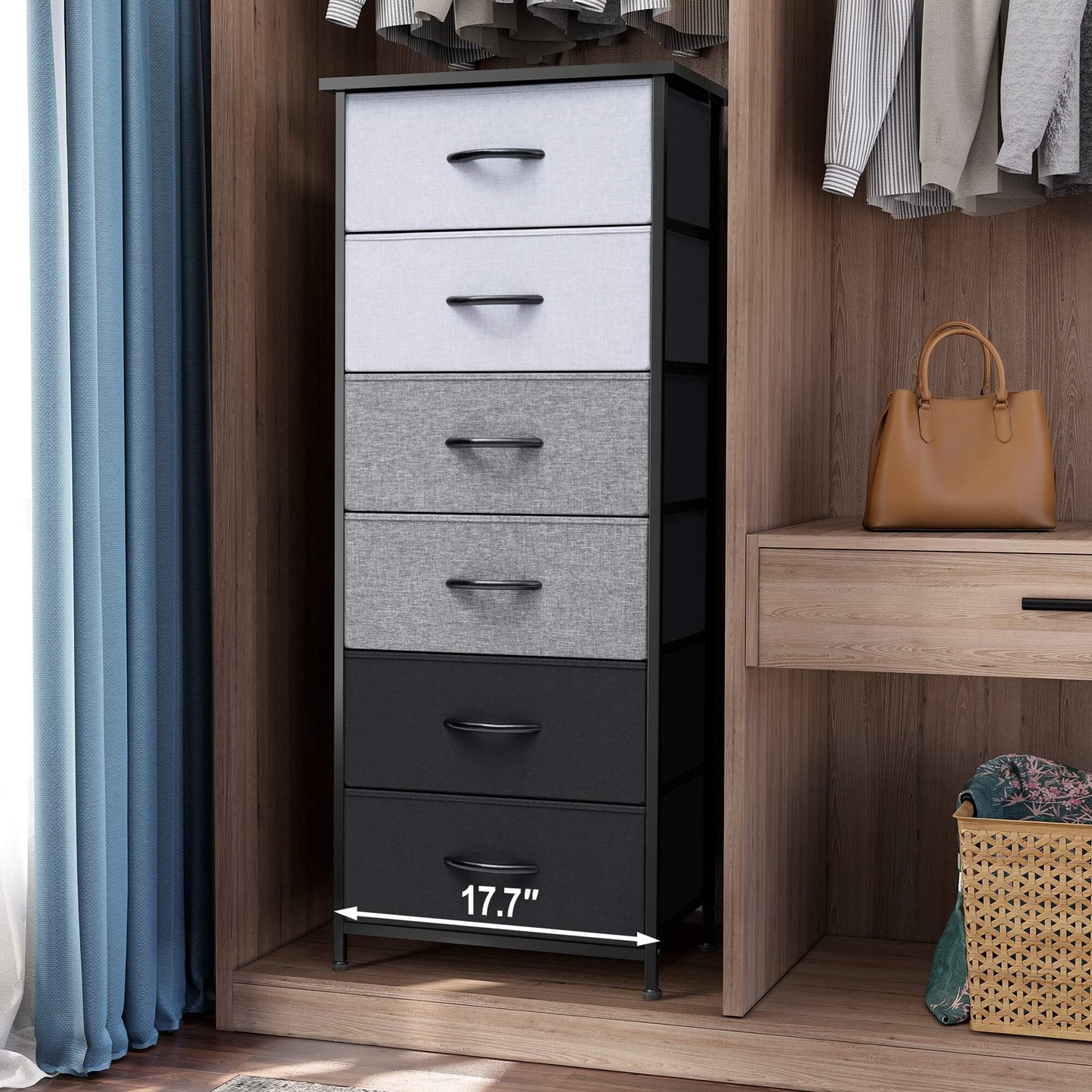 6-Drawer Rattan Fabric Storage Cabinet