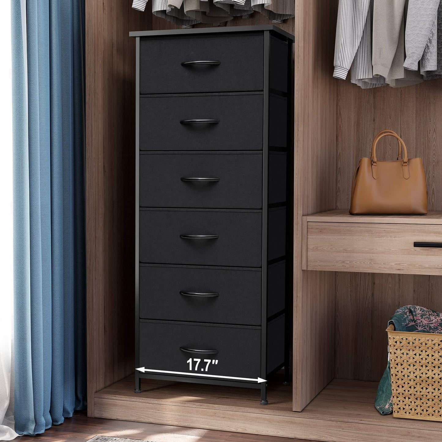 6-Drawer Rattan Fabric Storage Cabinet