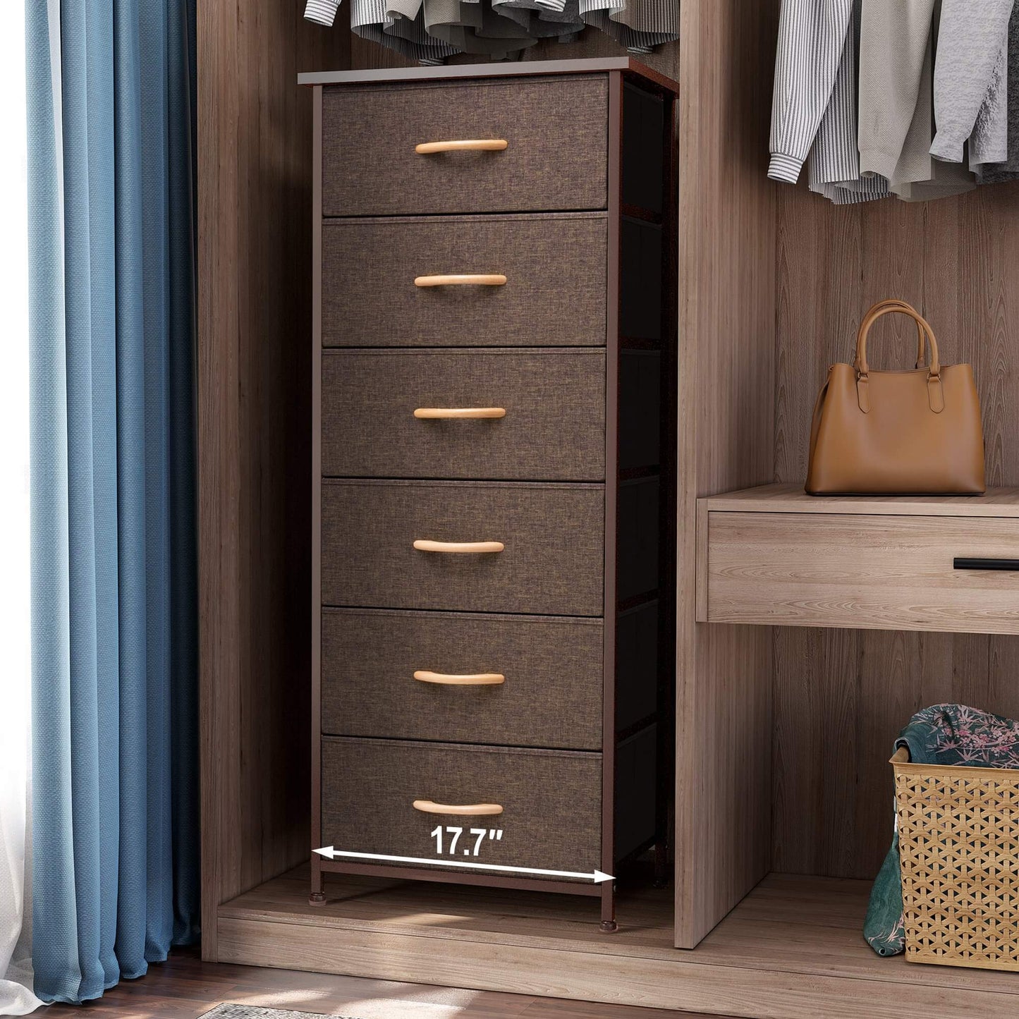 6-Drawer Rattan Fabric Storage Cabinet