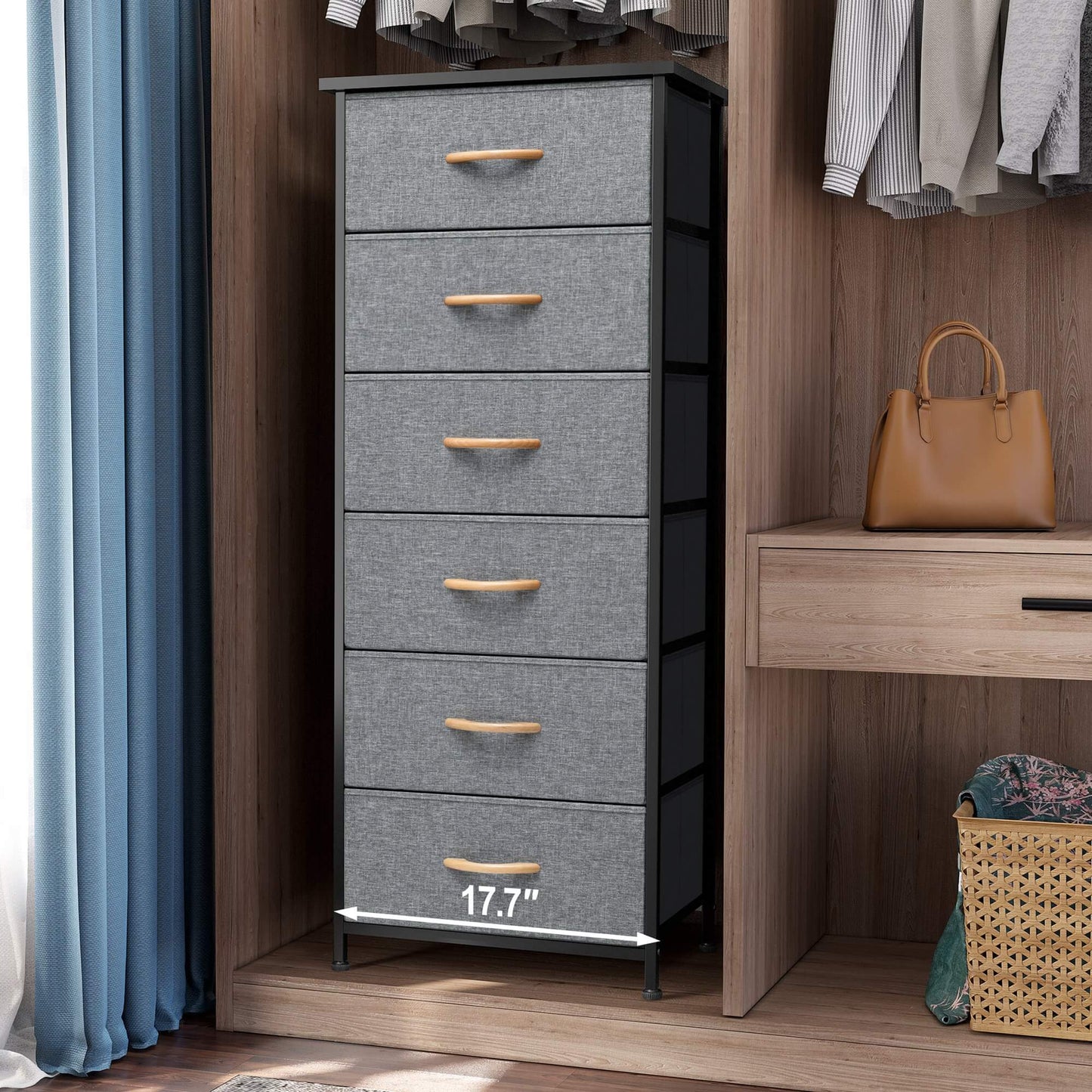 6-Drawer Rattan Fabric Storage Cabinet