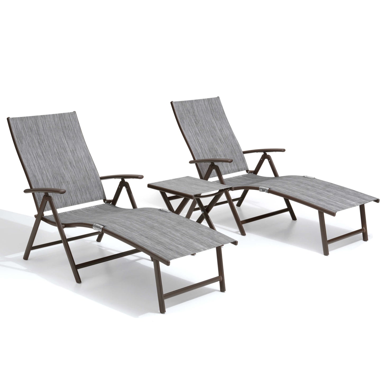 Foldable & Adjustable Aluminum Outdoor Chaise Lounge