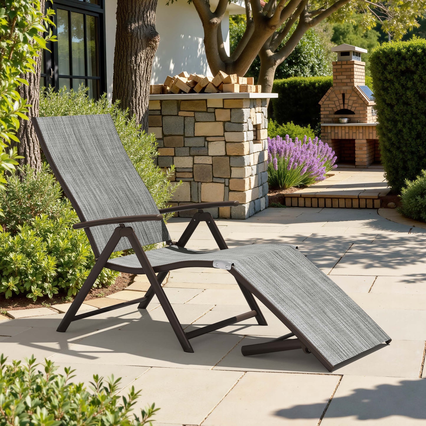 Foldable & Adjustable Aluminum Outdoor Chaise Lounge