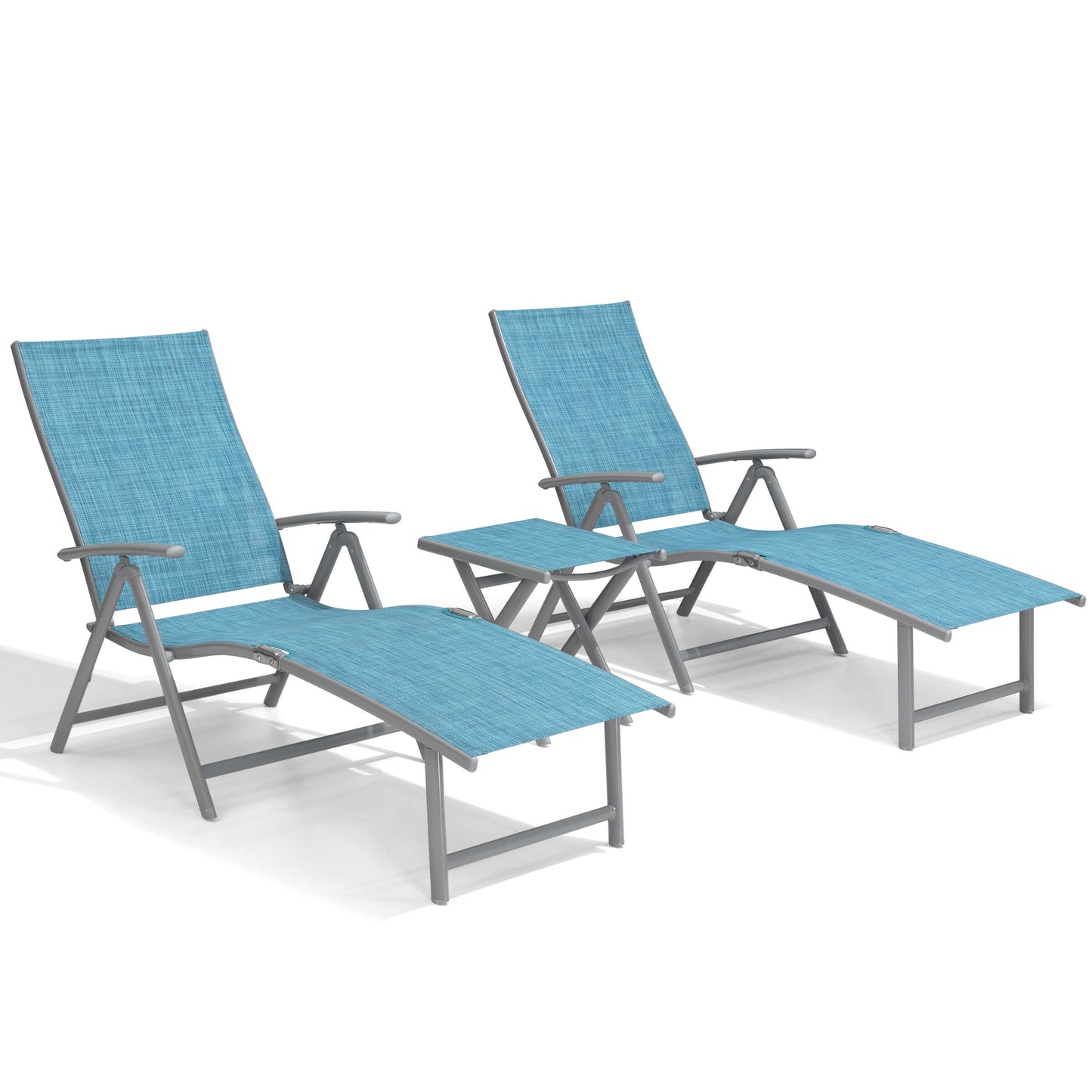 Foldable & Adjustable Aluminum Outdoor Chaise Lounge