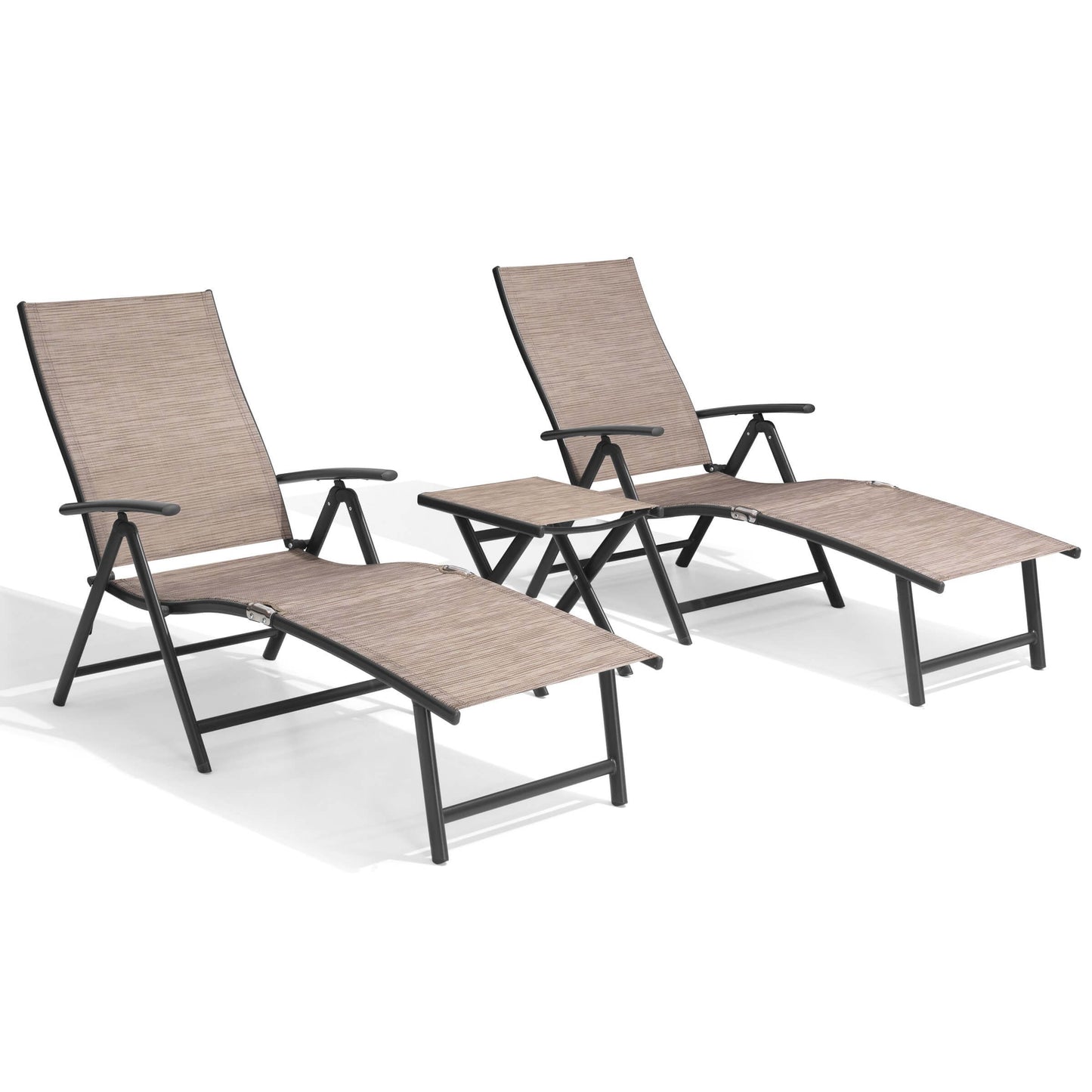 Foldable & Adjustable Aluminum Outdoor Chaise Lounge