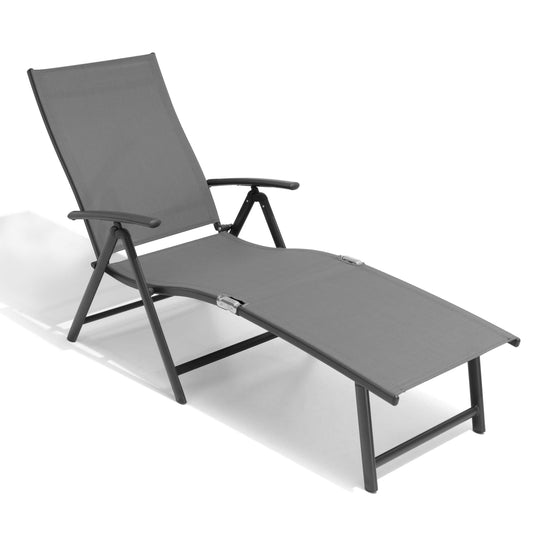 Foldable & Adjustable Aluminum Outdoor Chaise Lounge