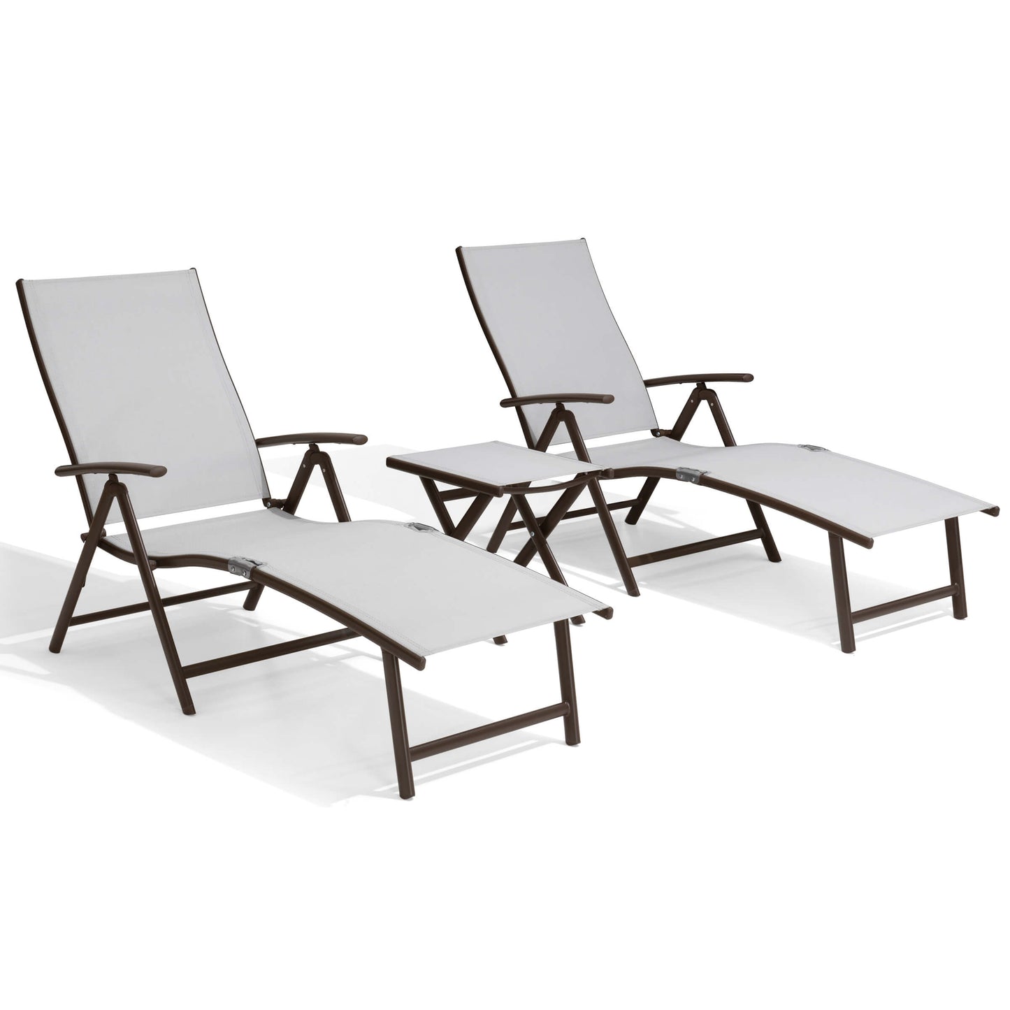 Foldable & Adjustable Aluminum Outdoor Chaise Lounge
