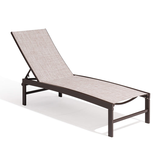 Aluminum/Steel Adjustable Outdoor Chaise Lounge Chair