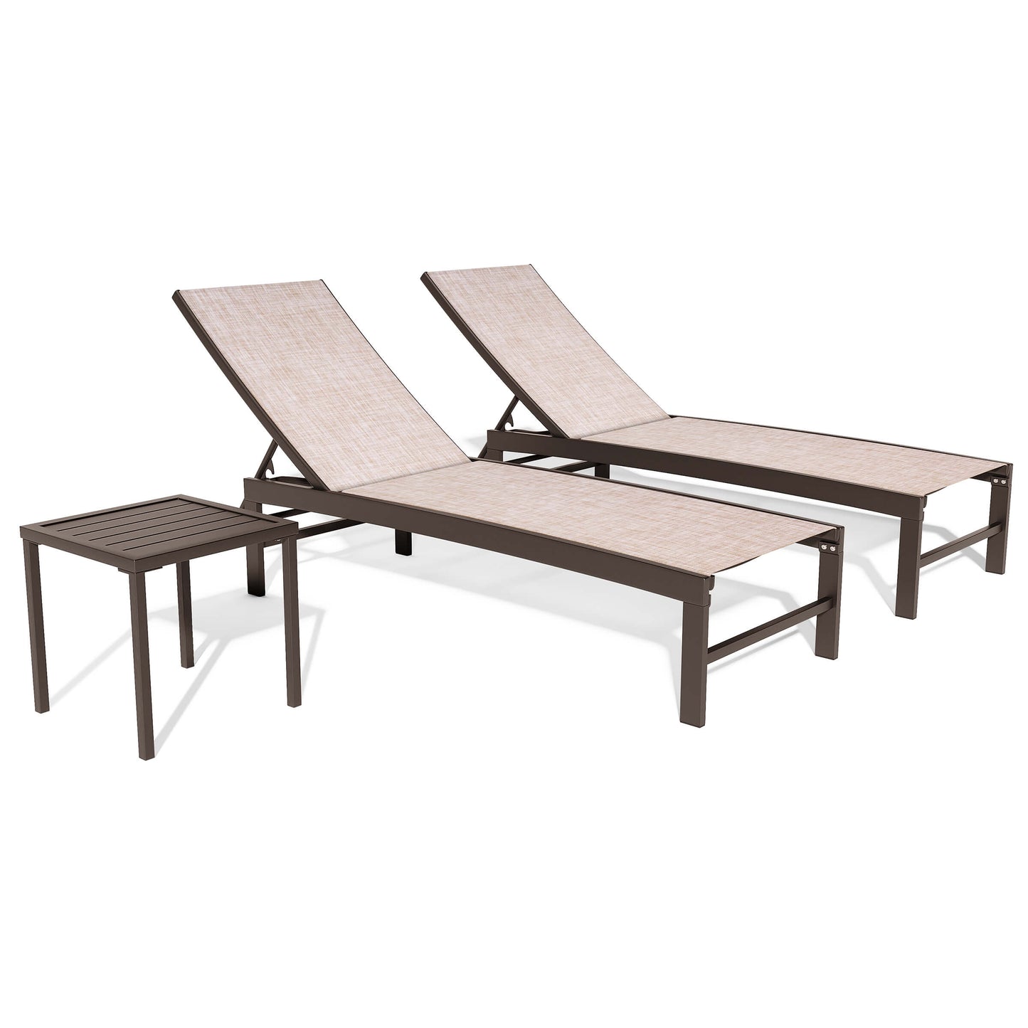 Aluminum/Steel Adjustable Outdoor Chaise Lounge Chair