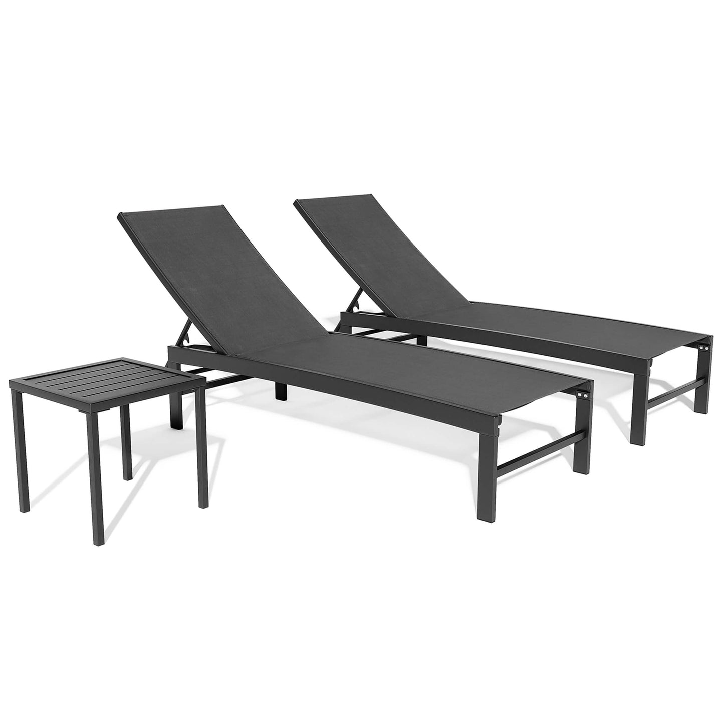 Aluminum/Steel Adjustable Outdoor Chaise Lounge Chair
