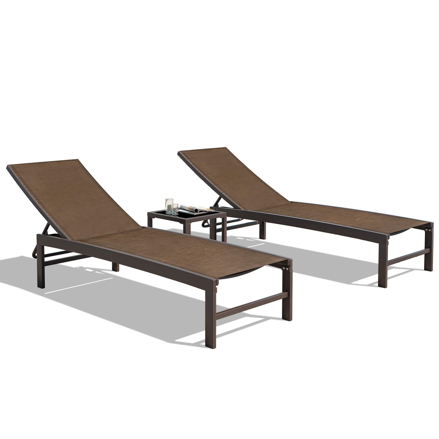 Aluminum/Steel Adjustable Outdoor Chaise Lounge Chair