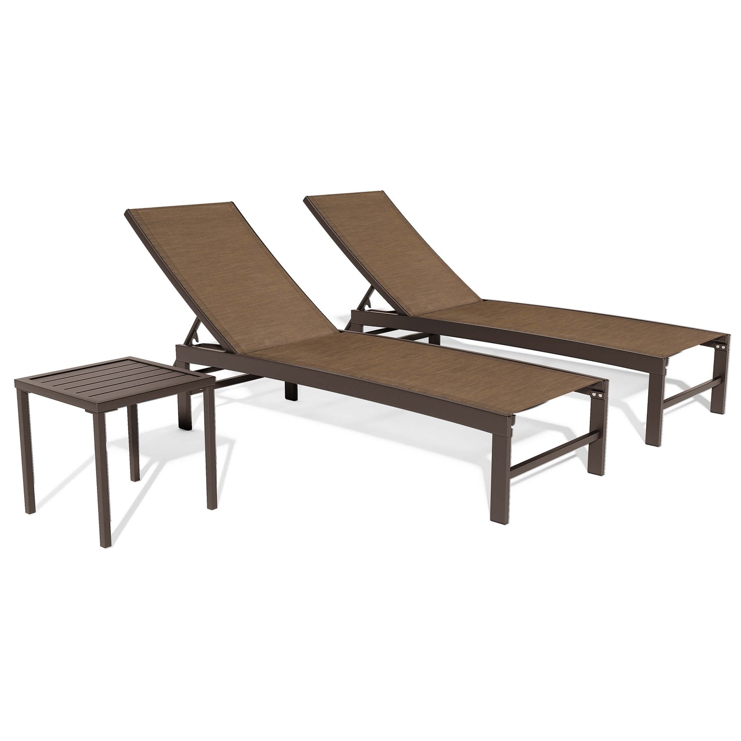 Aluminum/Steel Adjustable Outdoor Chaise Lounge Chair