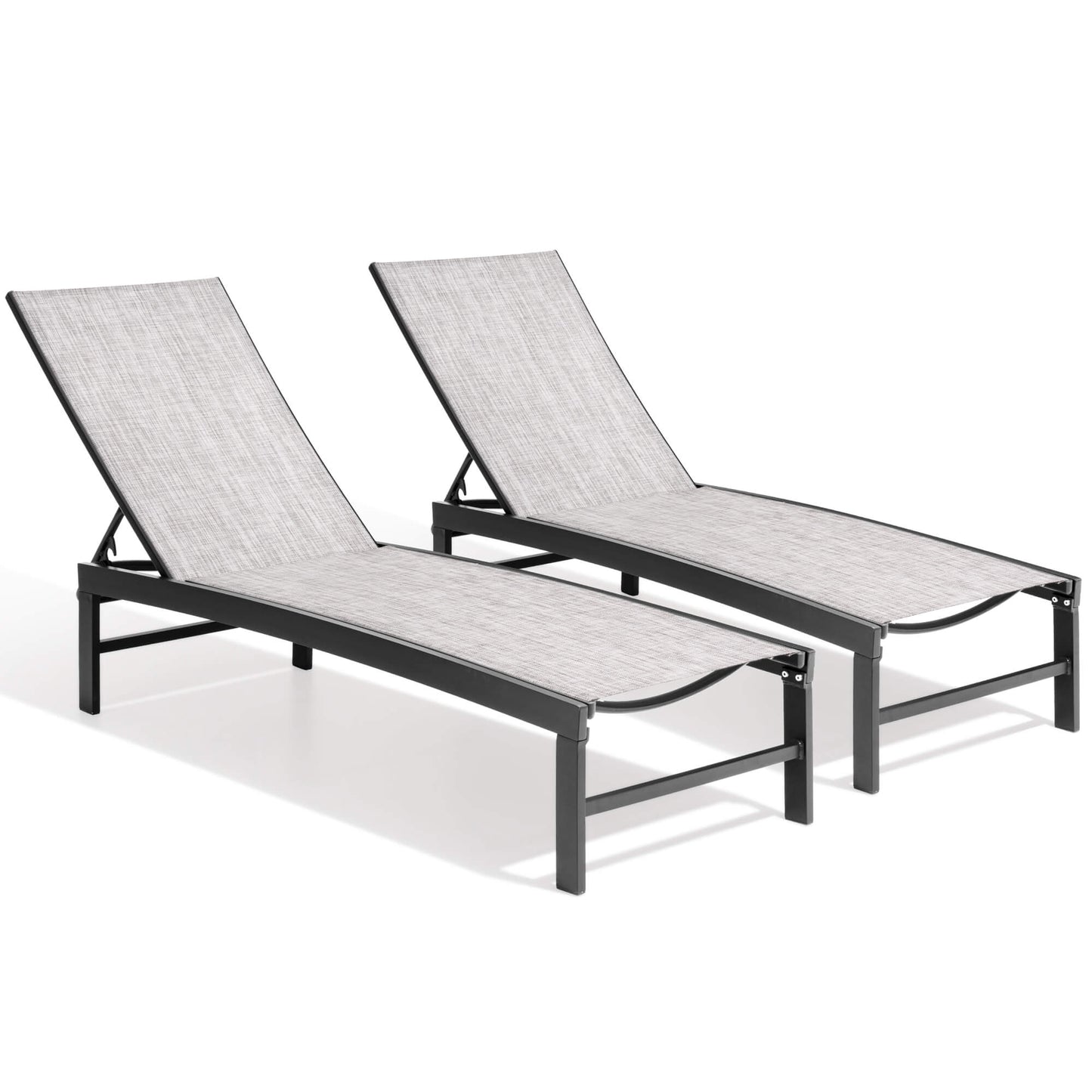 Aluminum/Steel Adjustable Outdoor Chaise Lounge Chair