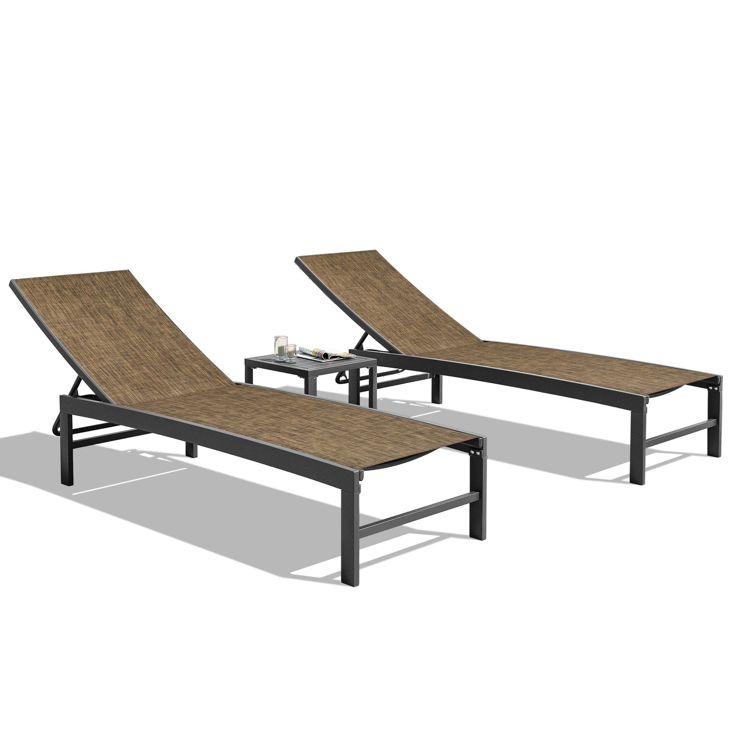 Aluminum/Steel Adjustable Outdoor Chaise Lounge Chair