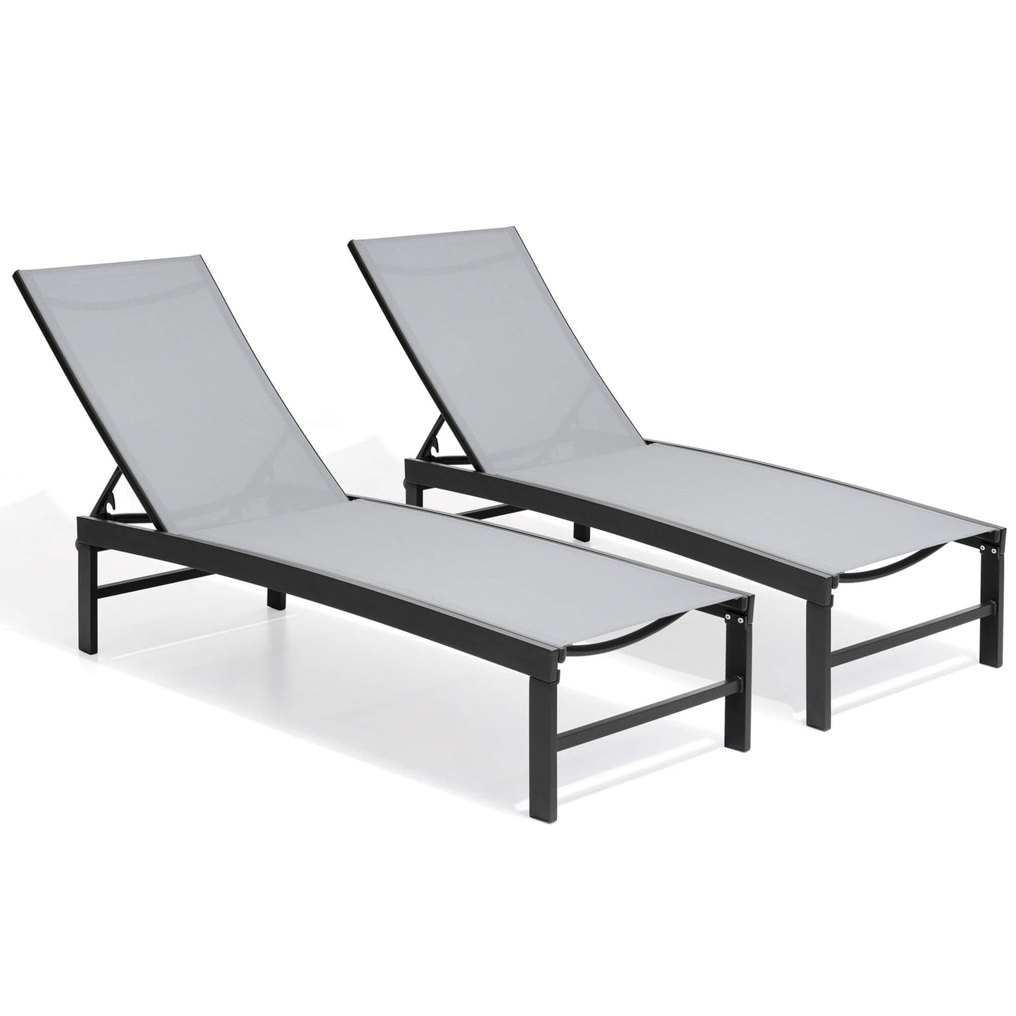 Aluminum/Steel Adjustable Outdoor Chaise Lounge Chair