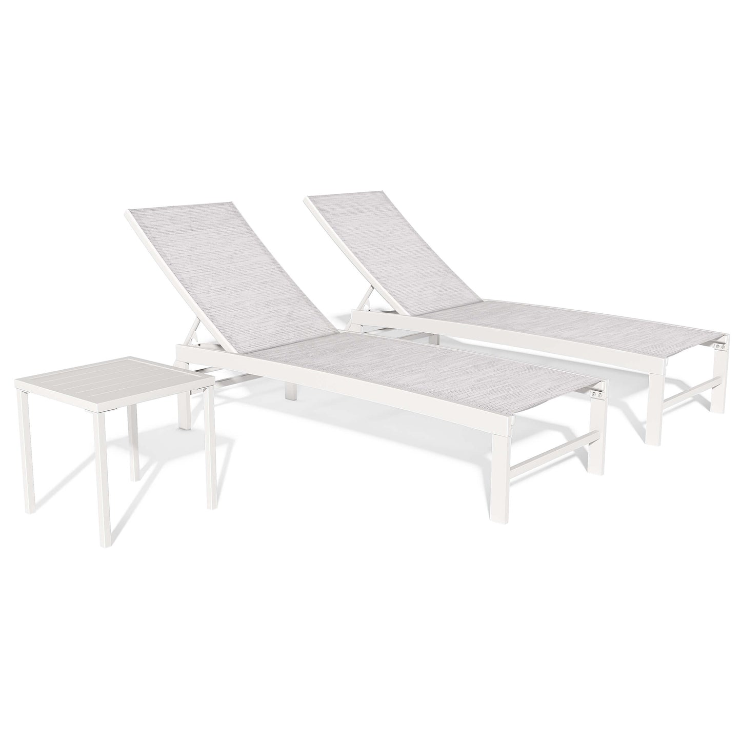 Aluminum/Steel Adjustable Outdoor Chaise Lounge Chair