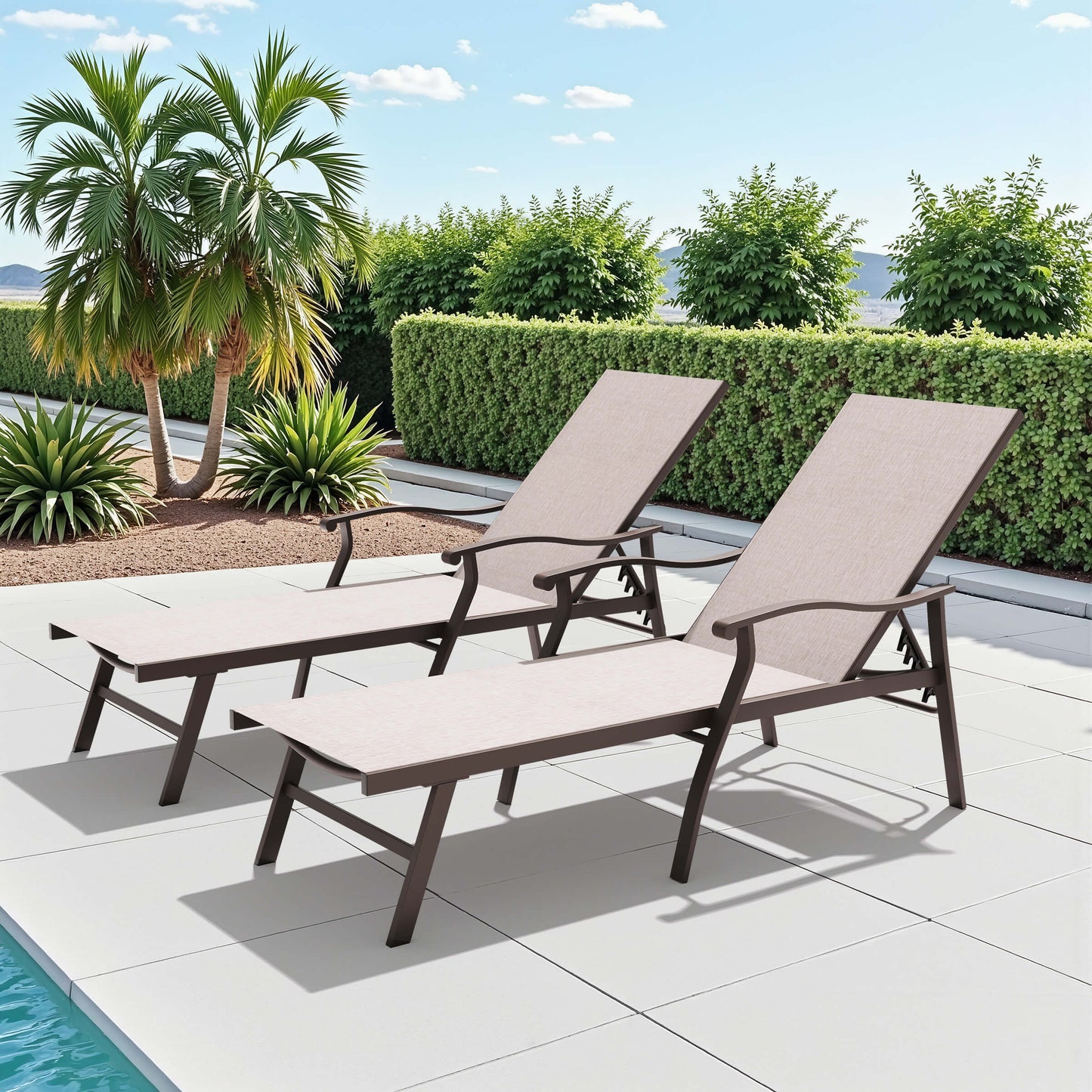 Aluminum Outdoor Adjustable Chaise Lounge Chair