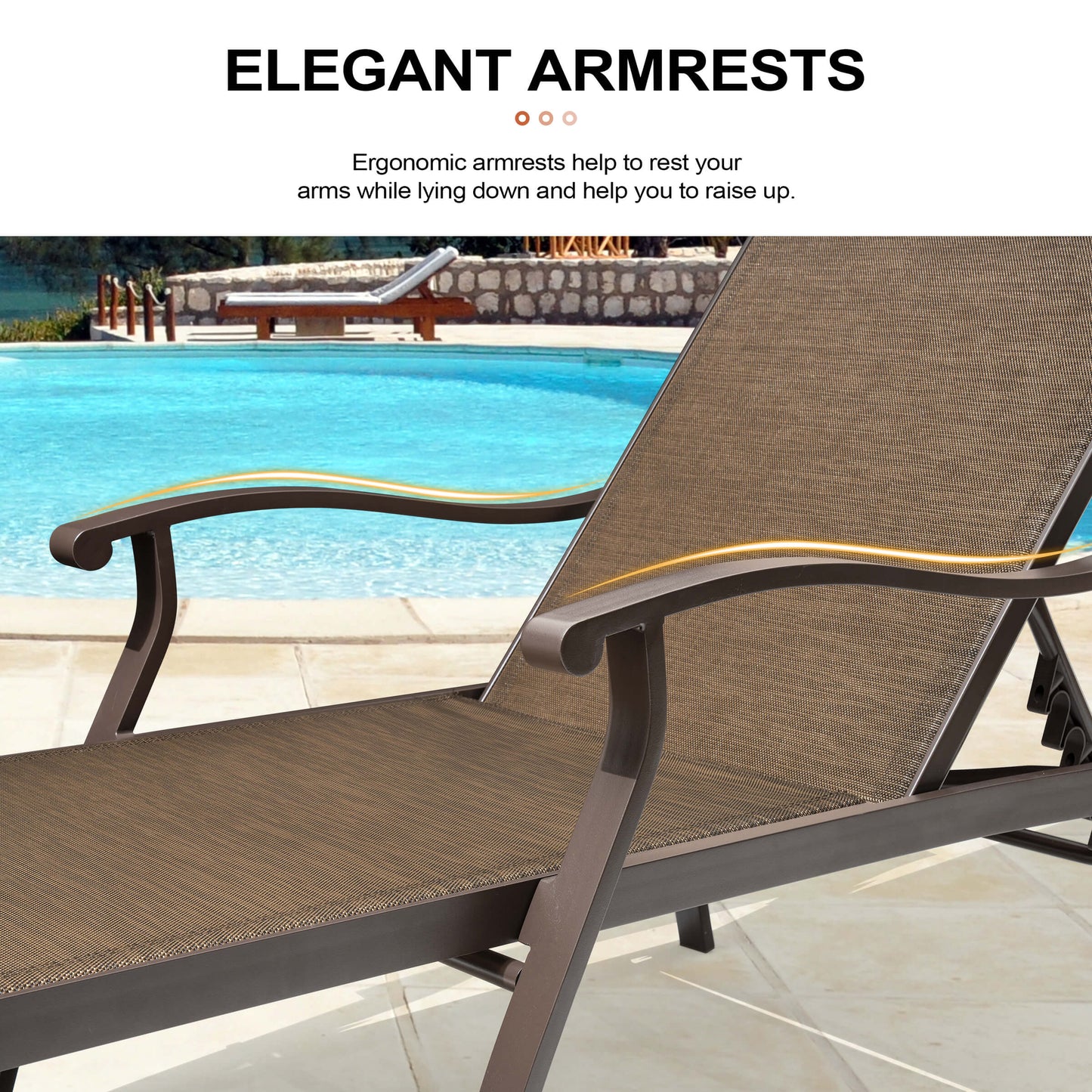 Aluminum Outdoor Adjustable Chaise Lounge Chair