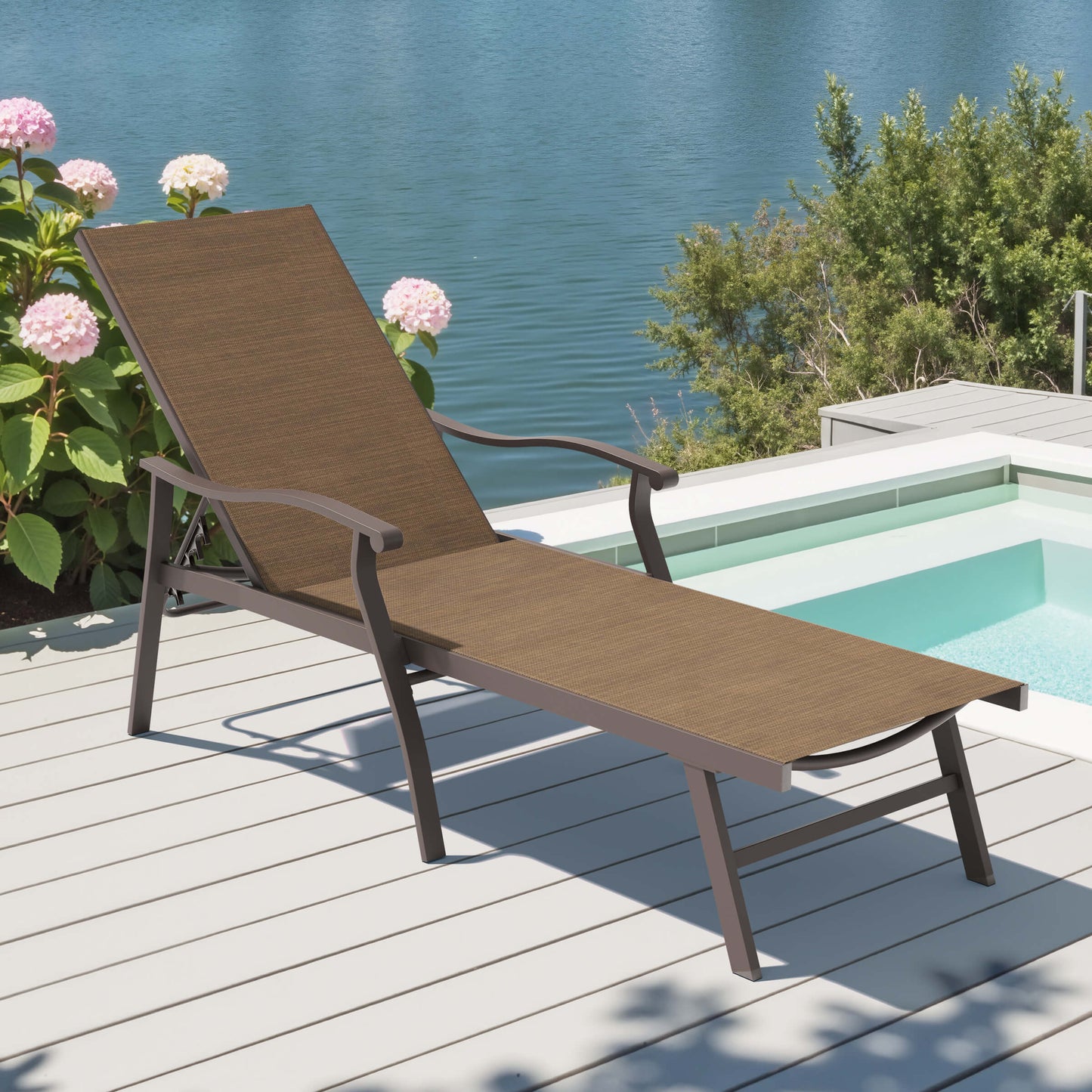 Aluminum Outdoor Adjustable Chaise Lounge Chair