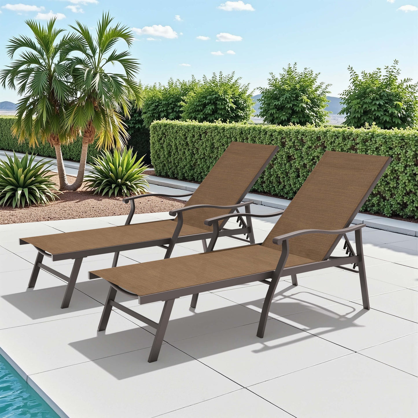 Aluminum Outdoor Adjustable Chaise Lounge Chair