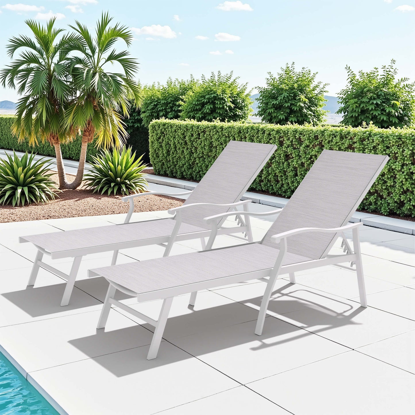 Aluminum Outdoor Adjustable Chaise Lounge Chair