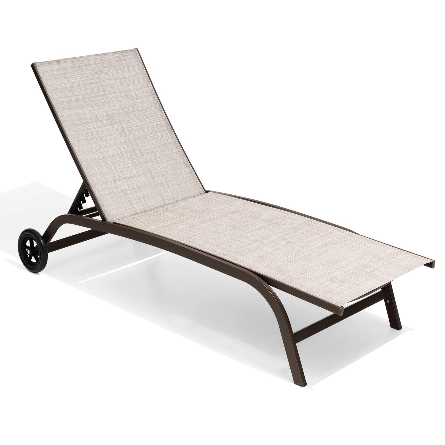 Wheeled Outdoor Folding Chaise Lounge