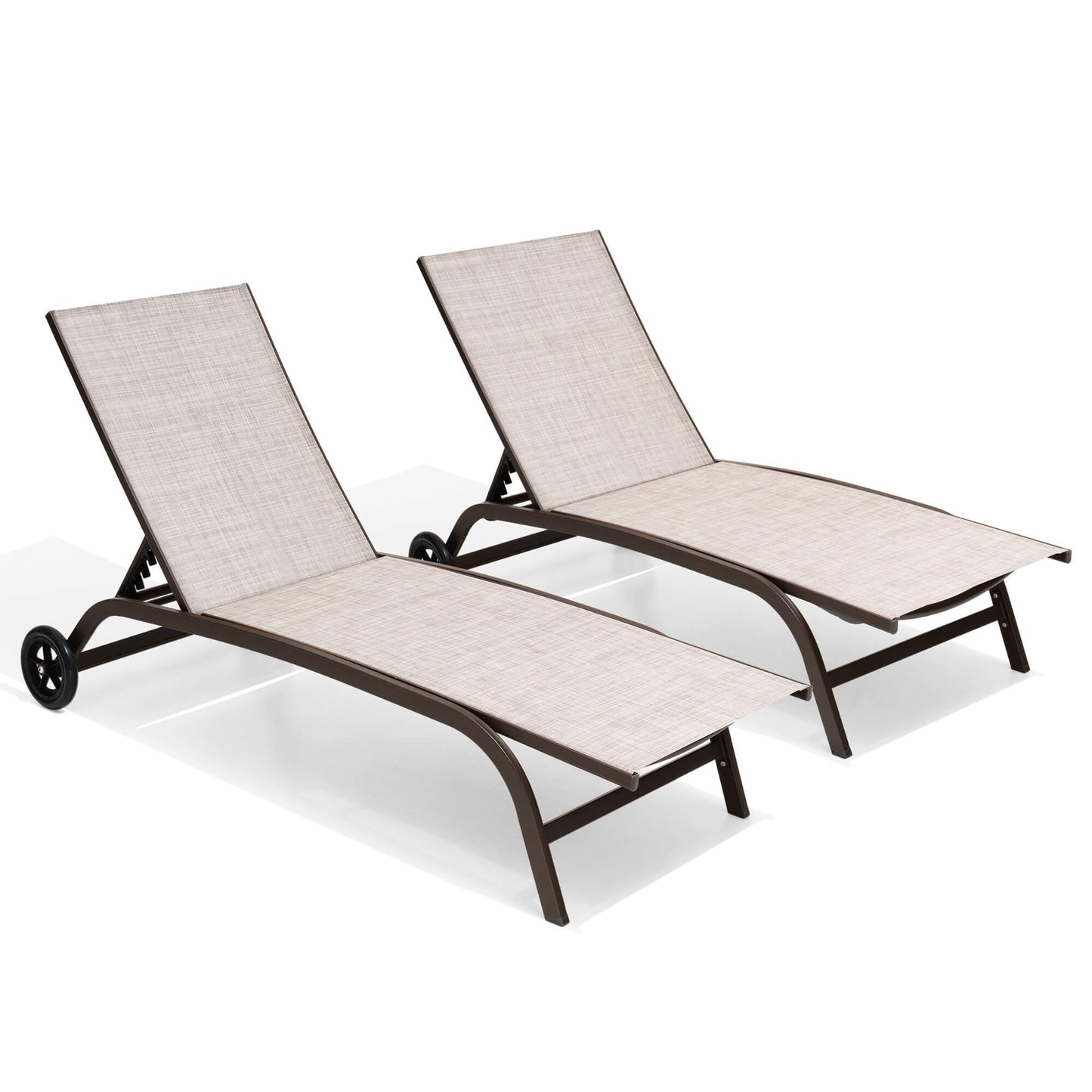 Wheeled Outdoor Folding Chaise Lounge