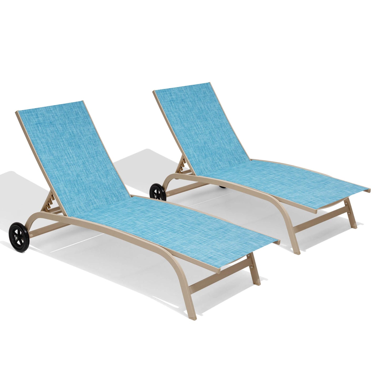 Wheeled Outdoor Folding Chaise Lounge