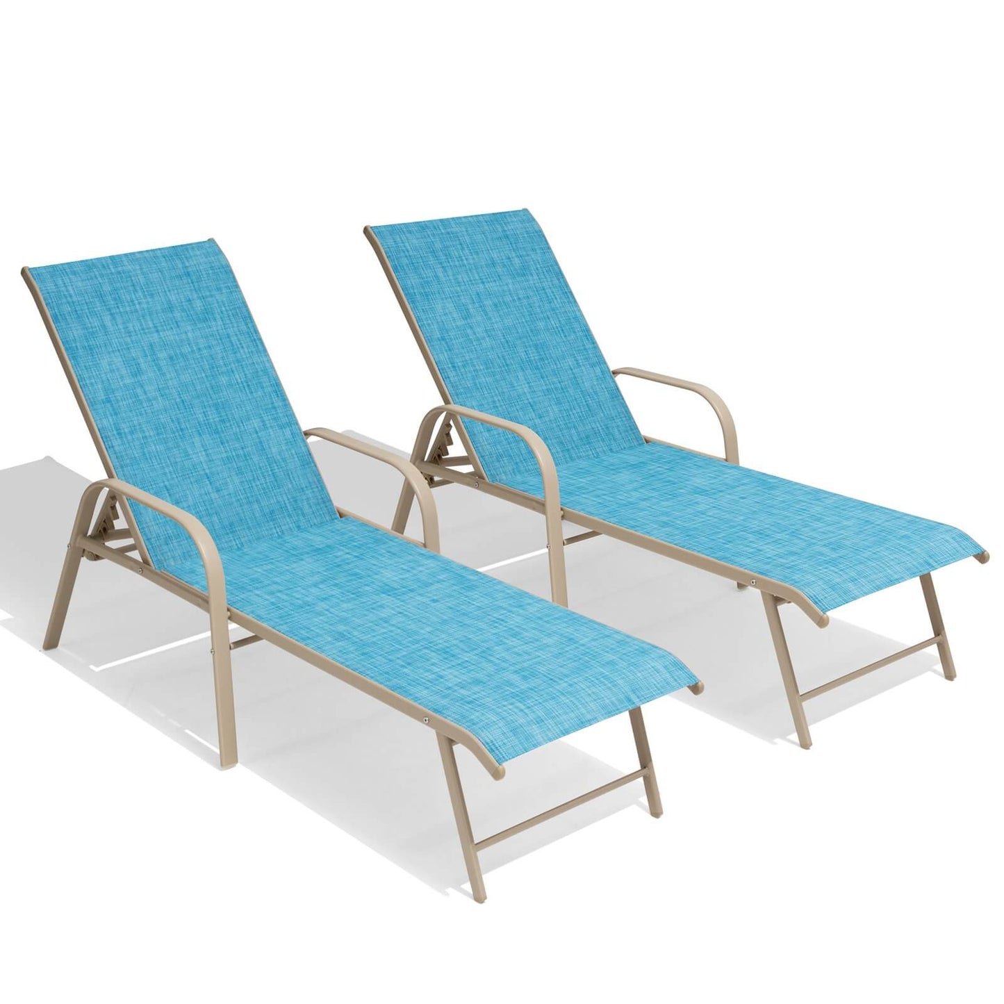 Aluminum Adjustable Outdoor Chaise Lounge Set of 2