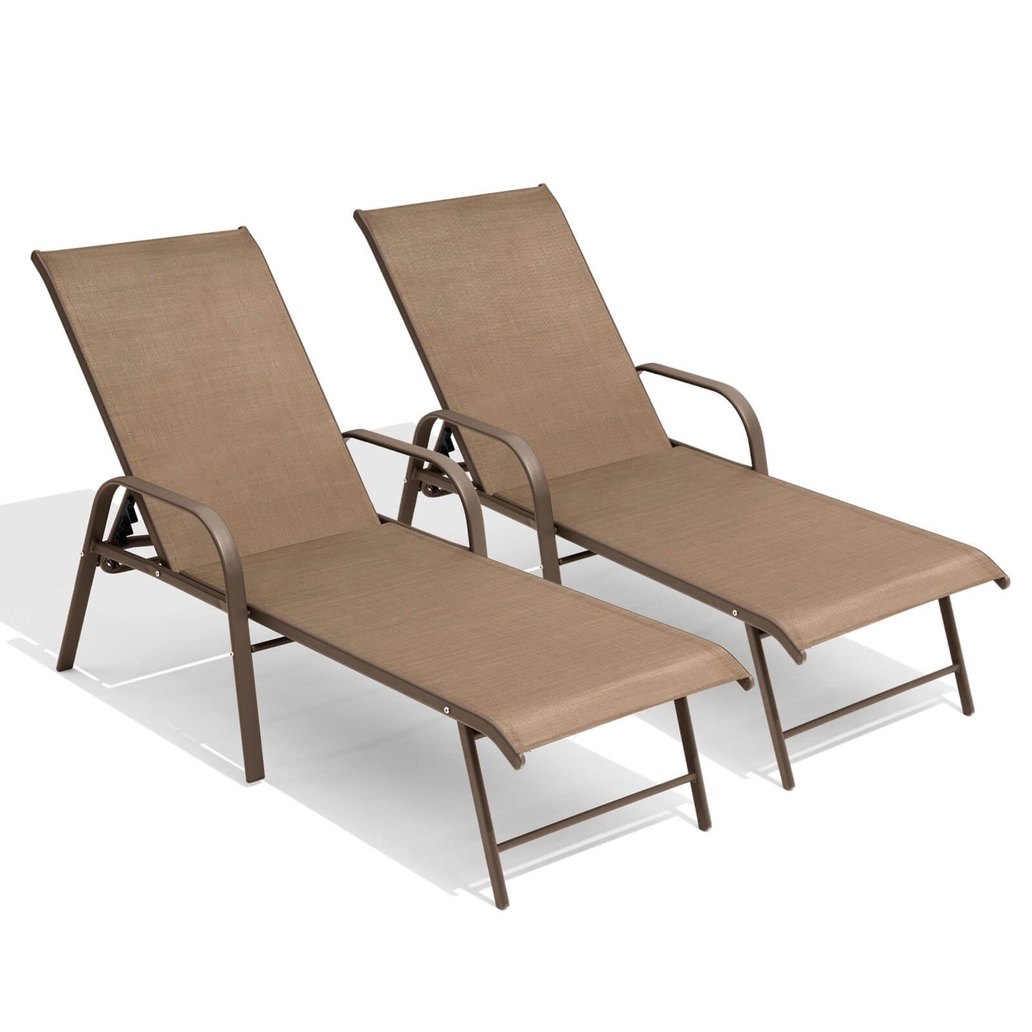 Aluminum Adjustable Outdoor Chaise Lounge Set of 2