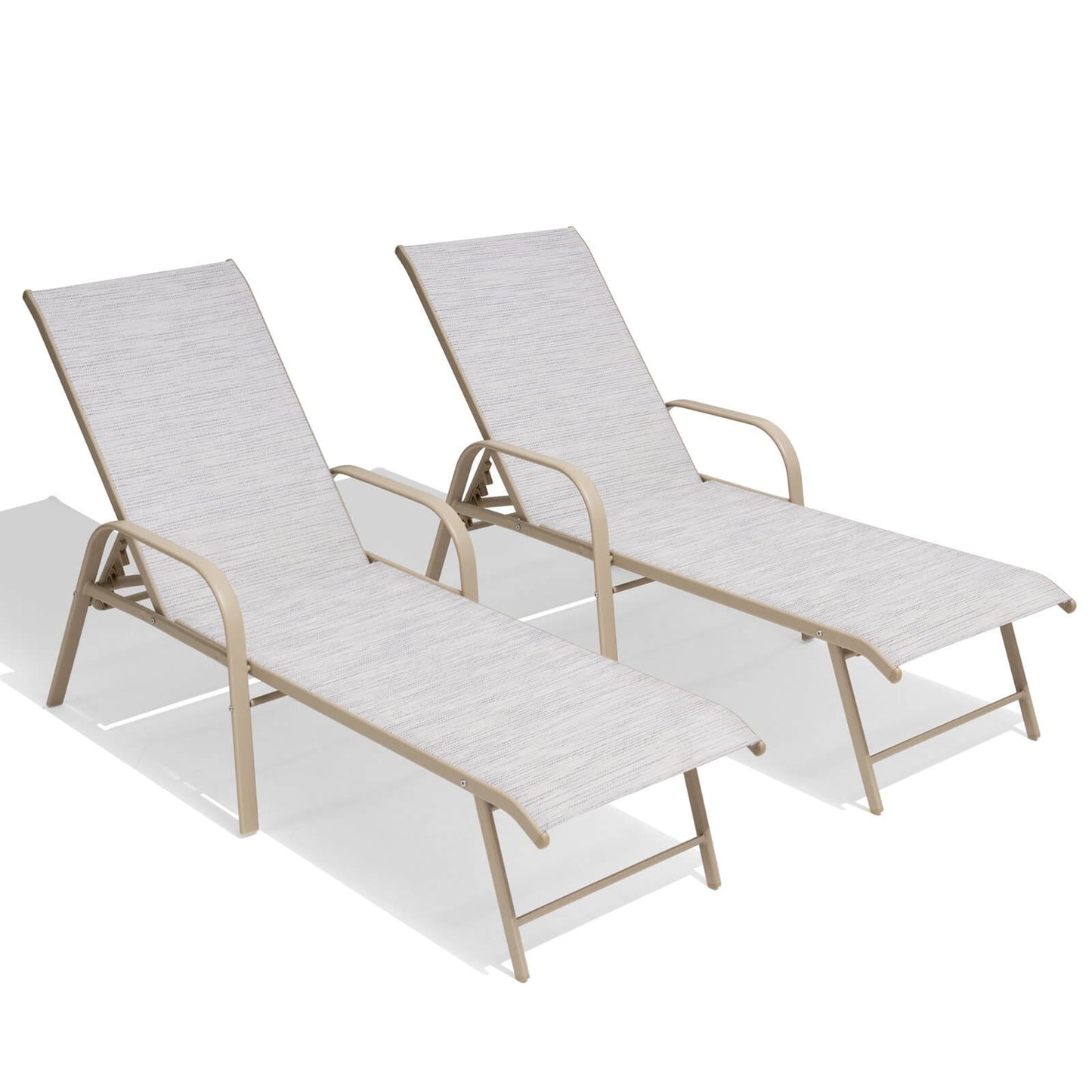 Aluminum Adjustable Outdoor Chaise Lounge Set of 2