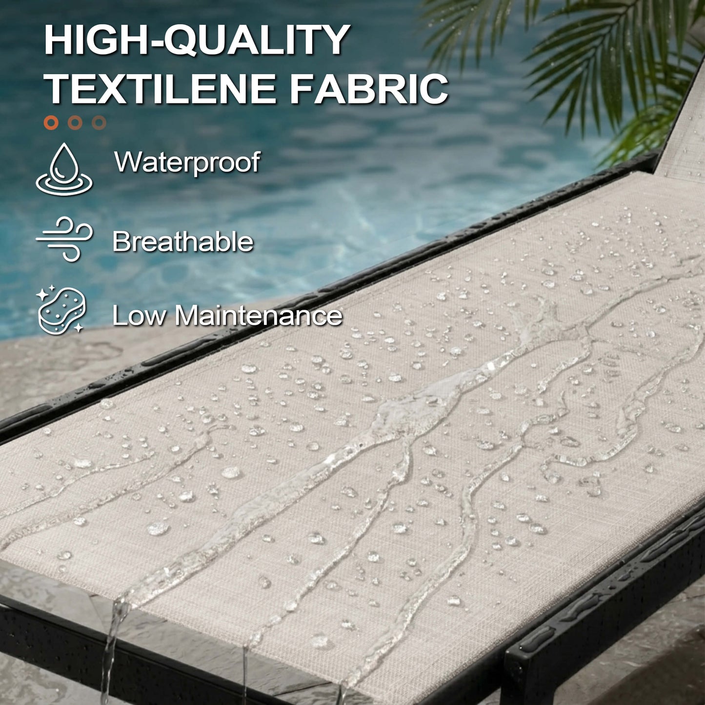 Steel Adjustable & Stackable Outdoor Chaise Lounge Set of 2