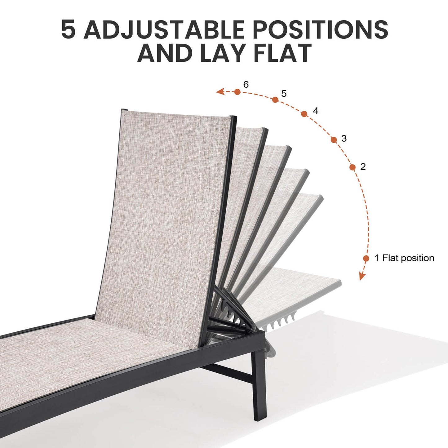 Steel Adjustable Outdoor Chaise Lounge