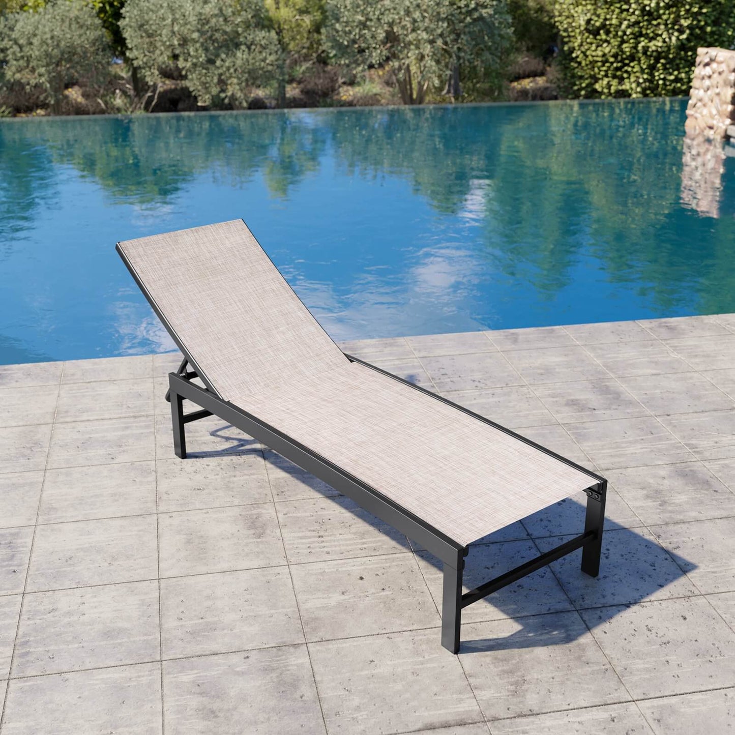Steel Adjustable Outdoor Chaise Lounge
