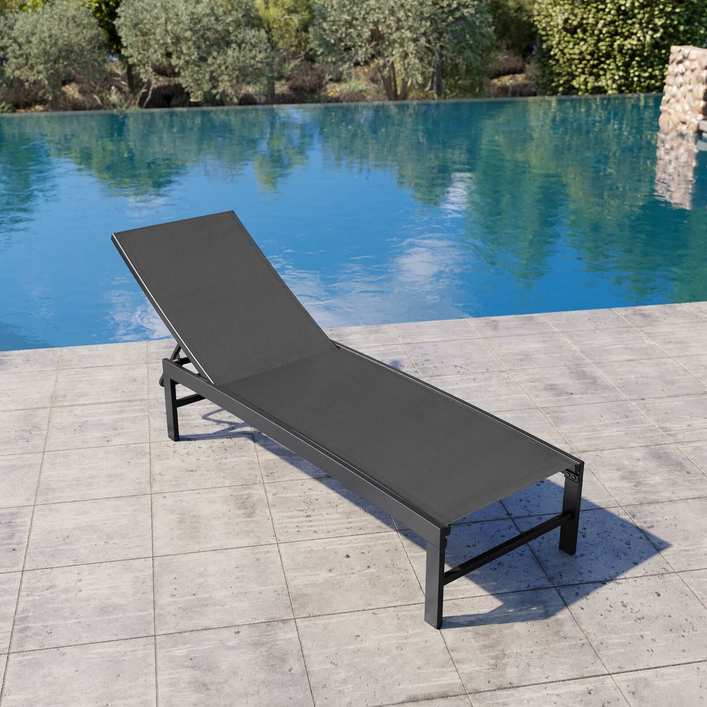 Steel Adjustable Outdoor Chaise Lounge