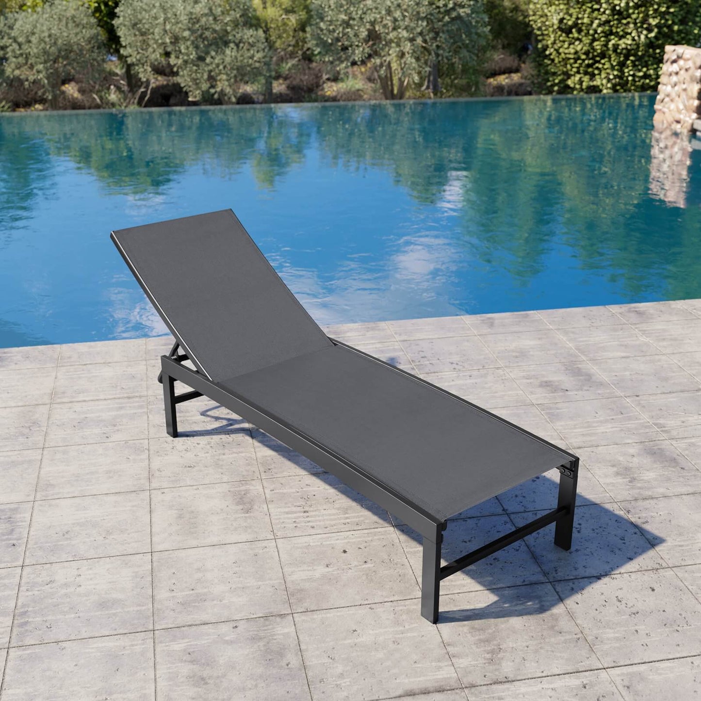 Steel Adjustable Outdoor Chaise Lounge