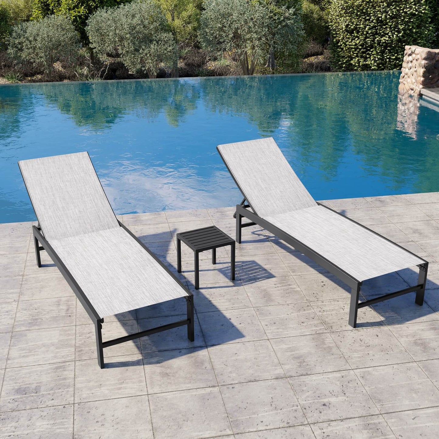 Steel Adjustable Outdoor Chaise Lounge