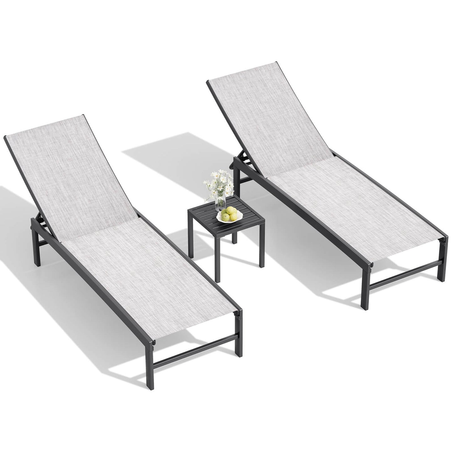 Steel Adjustable Outdoor Chaise Lounge