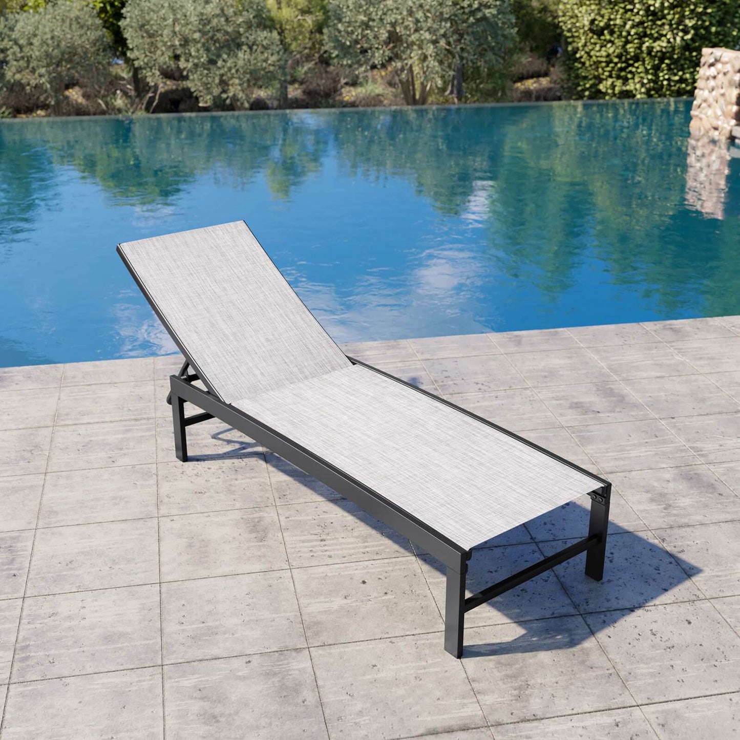 Steel Adjustable Outdoor Chaise Lounge