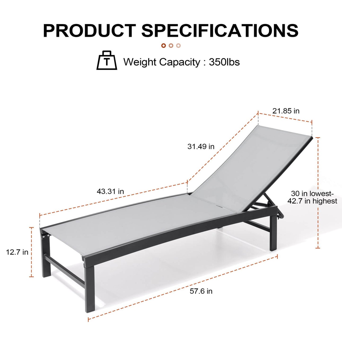 Steel Adjustable Outdoor Chaise Lounge