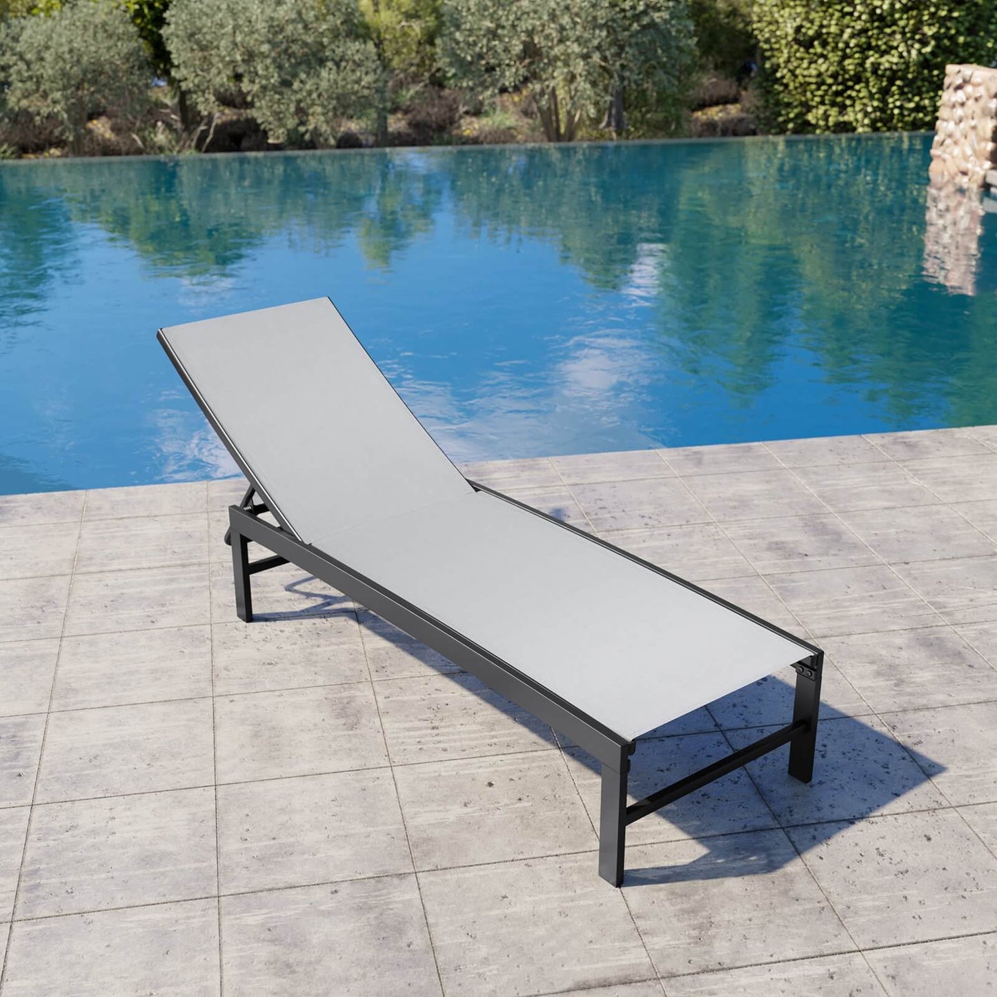 Steel Adjustable Outdoor Chaise Lounge
