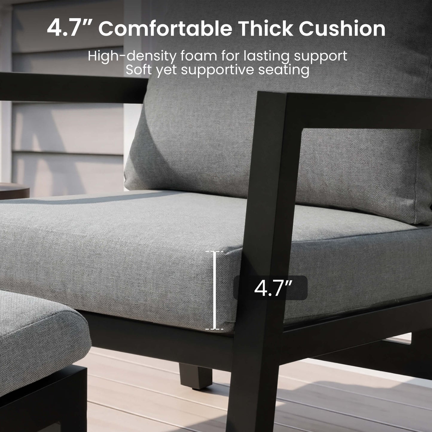 Adjustable Outdoor Reclining Chair with Ottoman & Cushions