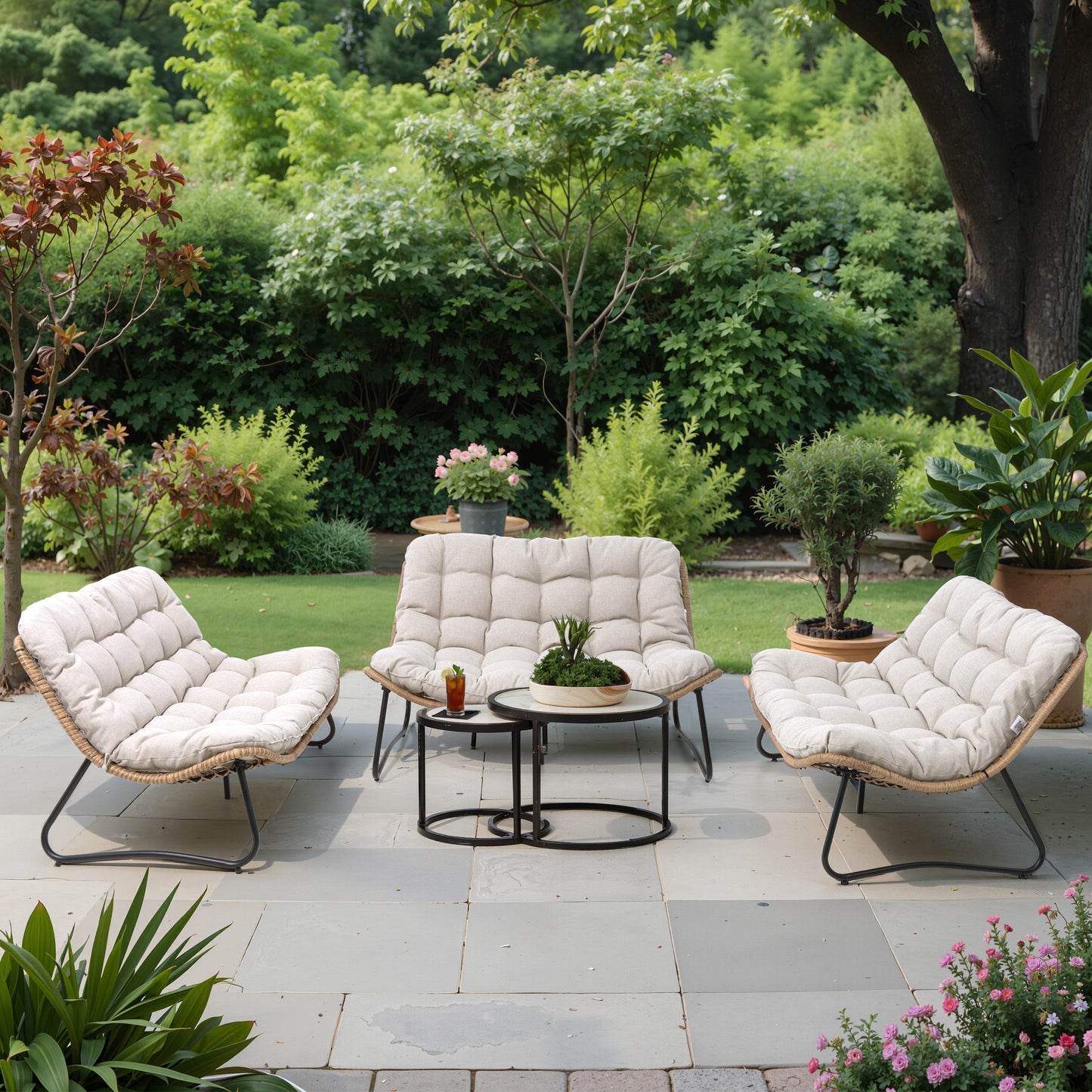 Patio Loveseat with Cushion